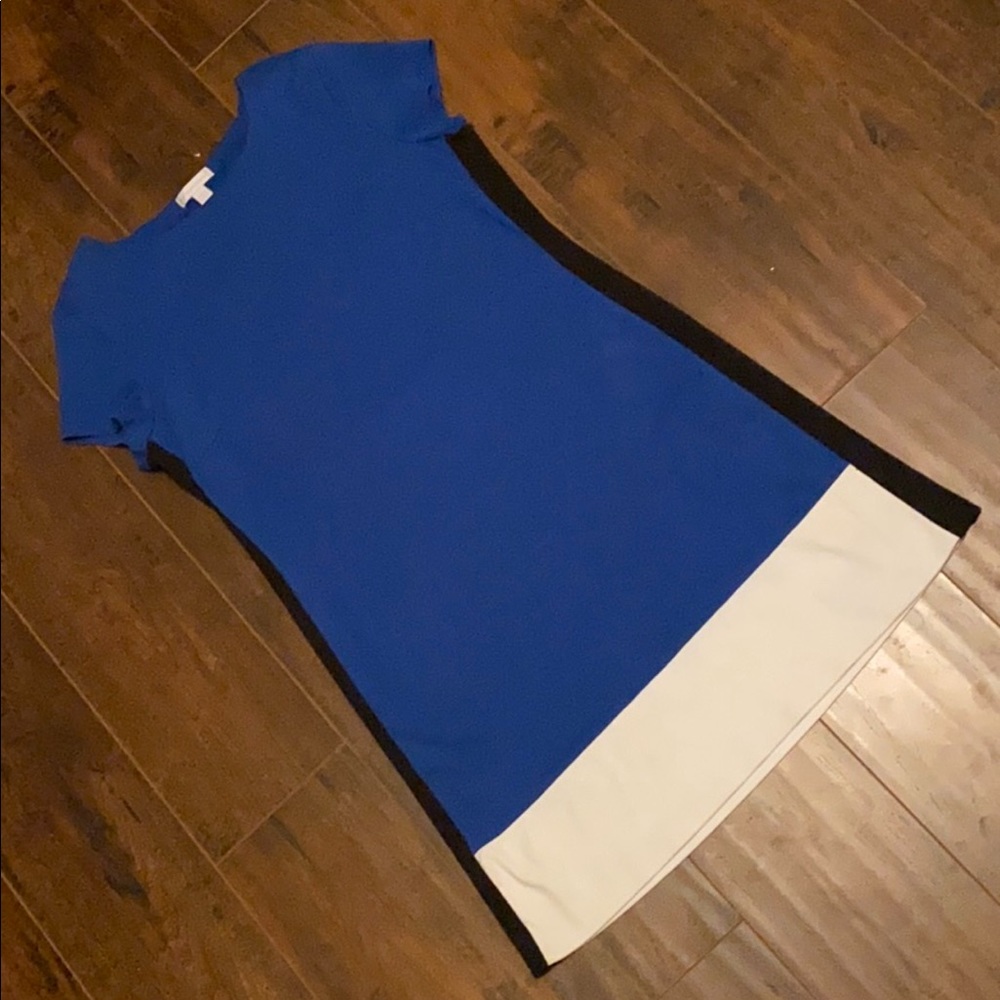 Color Block Short Sleeve Shift Dress NWOT